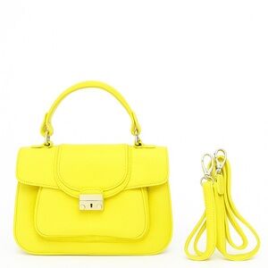 Olivia + Joy Chartreuse Yellow Mini Satchel Crossbody Bag